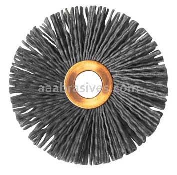 Weiler 29088 3" Small Diameter Nylox Wheel Brush .035/180 SC Crimped Fill 1/2" Arbor Hole
