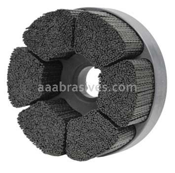Weiler 86198 Burr-Rx 6" Maximum Density Shell-Mill Holder Disc Brush 80CG Crimped Rectangular Fill