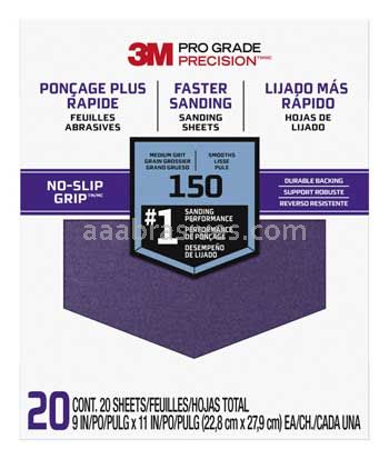 3M&trade; 7100149129 9 x 11 150 Grit Fine Pro Grade Precision&trade; Faster Sanding Sheets