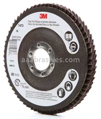 3M™ 7000028343 4-1/2 x 7/8 36 Grit 747D T27 Flap Disc