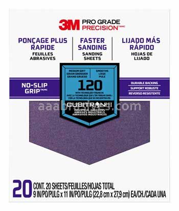 3M™ 7010417804 9 x 11 120 Grit Medium Pro Grade Precision™ Faster Sanding Sheets