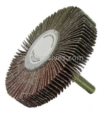 Weiler 52024 3" x 1/2" Tiger Coated Abrasive Flap Wheel 1/4" Stem 60 AO