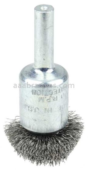 Weiler 10033 1" Circular Flared Crimped Wire End Brush .006" Steel Fill