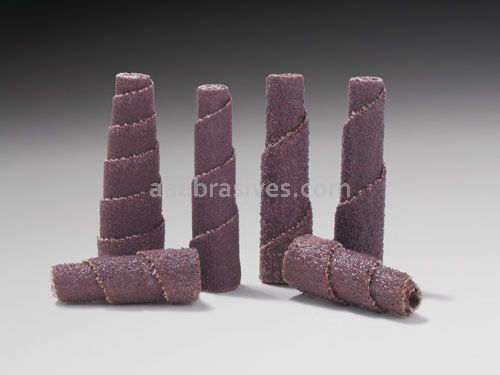 Merit Abrasives 77696089012 3/8 x 1-1/2 x 1/8 120 Merit Aluminum Oxide Plus Spiral Rolls Full-Tapered Spirapoints