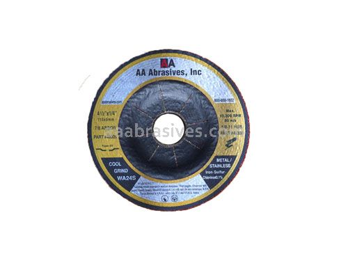 4-1/2x1/4x7/8 Grinding Wheel T-27 Resin Bond WA24S Stainless Steel