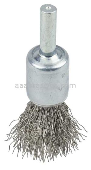 Weiler 11011 1/2" Coated Cup Crimped Wire End Brush .0104" Stainless Steel Fill