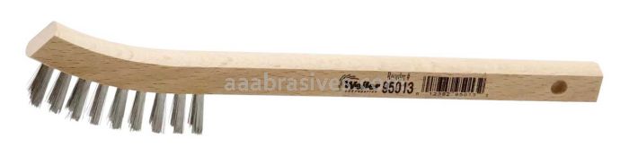 Weiler 95013 Small Hand Wire Scratch Brush Stainless Steel Fill Wood Block 2 x 9 Rows
