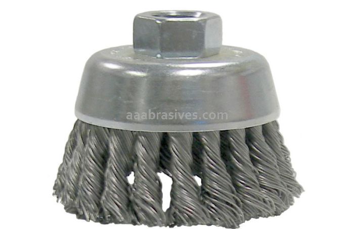 Weiler 13721 - 2-3/4" .020SS, M14 x 2.0 A.H., Single Row Wire Cup Brush - 012382137212