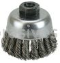 Weiler 13281 2-3/4" Single Row Knot Wire Cup Brush .020" Steel Fill M10x1.25 Nut