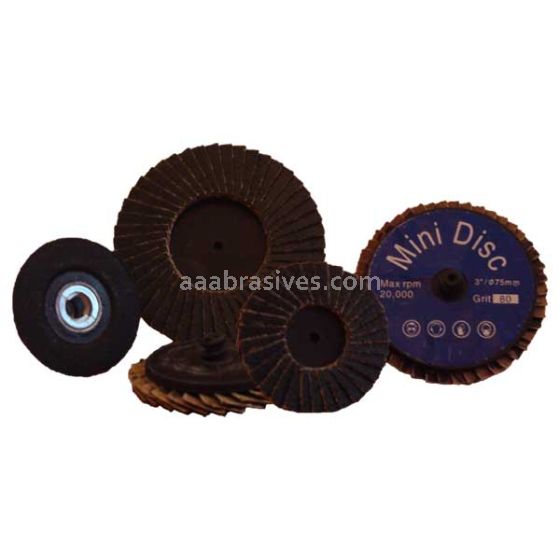 3" #40 Zirc T-S Turn-On T-27 Flat Mini Flap Disc