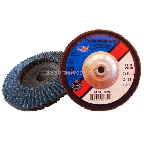 5x5/8-11 #80 Zirc T-29 (Angled), Abrasive Flap Disc Big Max, Phenolic Backing