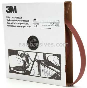3M&trade; 7000118512 1 x 50 yds P120 Grit J-weight 314D Utility Cloth Roll