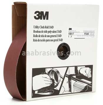3M&trade; 7000118537 2 x 50 yds P240 Grit J-weight 314D Utility Cloth Roll