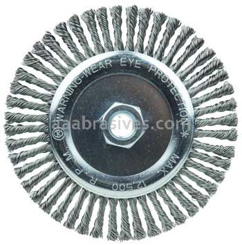 Weiler 08766V Stringer Bead Wire Wheel 6" .020" Steel Wire Fill 5/8"-11 UNC Nut Vending Ready