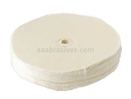 Unmounted Buffing Wheel 8" Dia. 5/8" Arbor Hole 80 Ply Single Stitched 162-880 Cotton White
