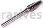 SF-5 1/2x1x1/4"sk Round Tree Radius End Double Cut Titanium Coated Carbide Burr