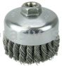 Weiler 12206 4" Single Row Knot Wire Cup Brush .023" Steel Fill 5/8"-11 UNC Nut