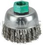Weiler 13255 2-3/4" Single Row Knot Wire Cup Brush .020" Stainless Steel Fill M14 x 2.0 Nut