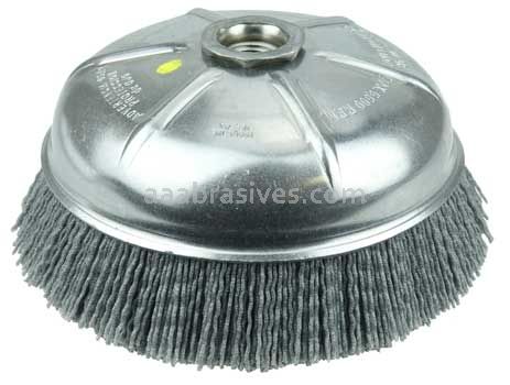 Weiler 14506 6" Nylox Cup Brush .040/80 SC Crimped Fill 5/8"-11 UNC Nut
