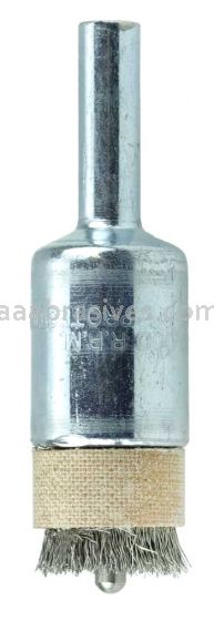 Weiler 10057 1/2" Pilot Bonding End Brush .004" Crimped Stainless Steel Wire Fill 1/8"-Dia Pilot