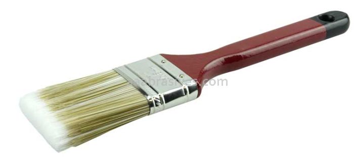 Weiler 40018 2" Flat Sash Brush Poly/Nylon Fill 2-1/2" Trim Length Red Lacquered Handle
