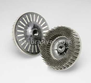 3M&trade; 7100138175 4-1/2 x 5/8 120 Grit BD-ZB White 11 Internal Scotch-Brite&trade; Bristle Disc