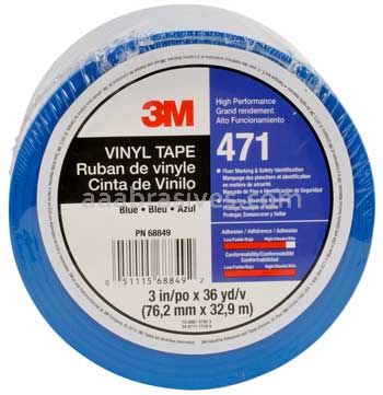 3M™ 7010375087 Vinyl Tape 471 Blue 3" x 36 yards