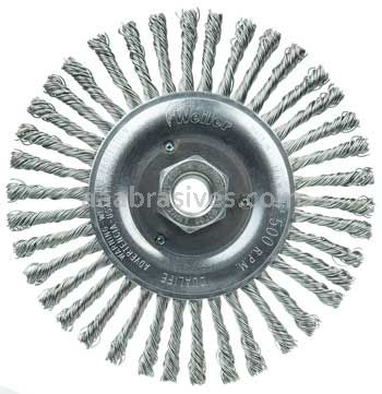 Weiler 08786 Roughneck Jr. 6" Root Pass Weld Cleaning Brush .020" Stainless Steel Wire Fill 5/8"-11 UNC Nut