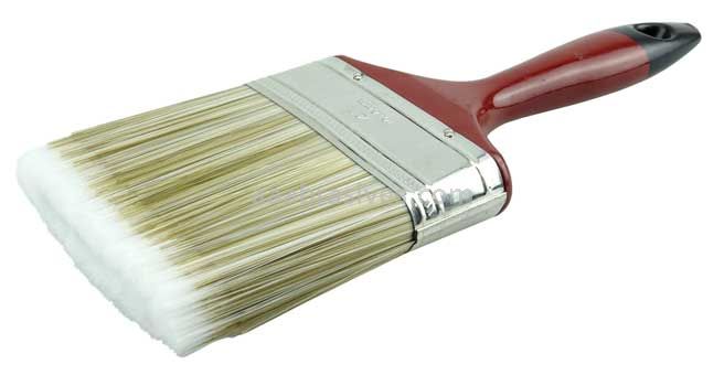 Weiler 40106 4" Varnish Brush Poly/Nylon Fill 3" Trim Length Red Foam Handle