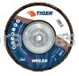 Weiler 50735 - 7" 80AO, 5/8"-11 A.H., Tiger Disc Abrasive Flap Disc, Flat - 012382507350