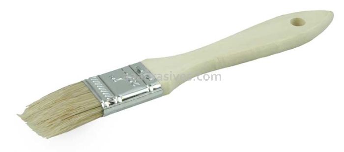 Weiler 40066 1" Chip & Oil Brush White Bristle 1-1/2" Trim Length Wood Handle