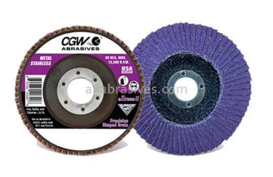CGW 43910 5 x 5/8-11 36 Grit T27 Plastic Back Ceramic PSG eXtreme II Flap Discs