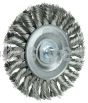 Weiler 17684 3-1/4" Stem-Mounted Knot Wire Wheel .014" Stainless Steel Fill 1/4" Stem