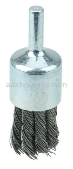 Weiler 36250 Wolverine 3/4" Knot Wire End Brush .020" Steel Fill 1/4" Stem
