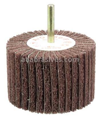 Weiler 54510 3" x 2" Non-Woven Stem-Mounted Interleaf Flap Wheel 180 AO 1/4" Stem