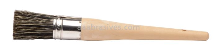 Weiler 40123 - #12 1-3/16" Round Sash Brush, Grey Bristle Fill, 2-1/4" B.L., Plain Foam Handle - 012382401238
