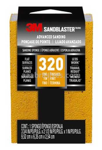 3M™ 7010369787 SandBlaster™ Advanced Sanding Sanding Sponge 3-3/4x2-1/2x1 320 Grit