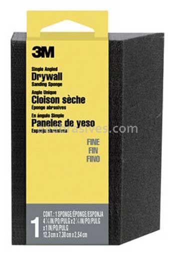 3M&trade; 7100101555 Drywall Sanding Sponge Single Angle 2-7/8x4-7/8x1 Fine