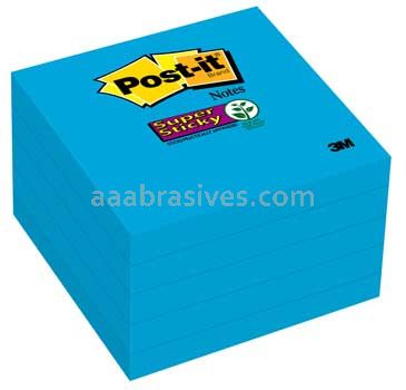 Post-it™ Super Sticky Notes 654-5SSBW 3 in x 3 in Mediterranean Blue 3M 7010301844