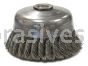 Weiler 12826 4" Single Row Knot Wire Cup Brush .023" Steel Fill 5/8"-11 UNC Nut