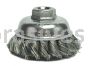 Weiler 13156 3-1/2" Single Row Knot Wire Cup Brush .023" Steel Fill 5/8"-11 UNC Nut