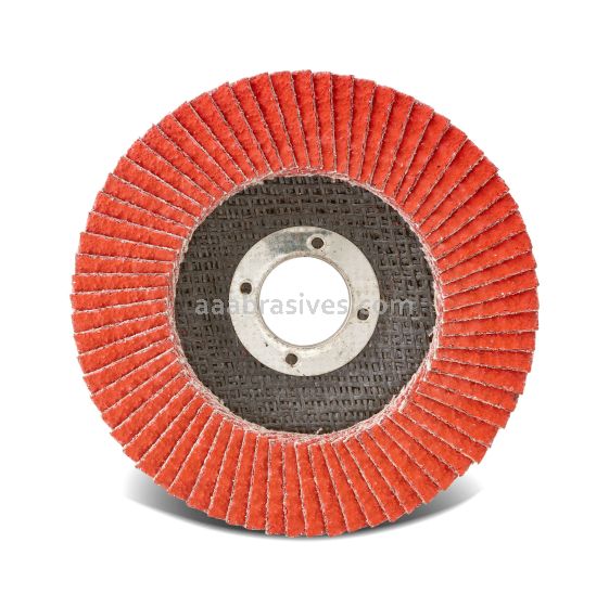 Dynabrade 4-1/2" x 7/8" CH 80 Grit Type 27 Ceramic DynaCut Premium Flap Disc w/Fiberglass