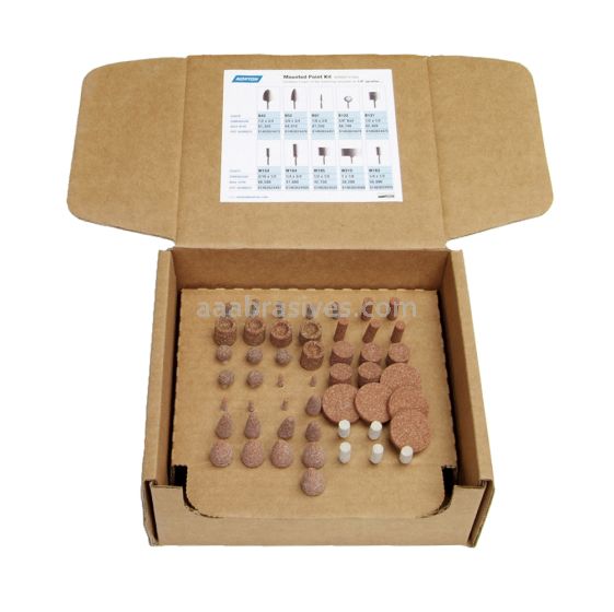 Norton 1/8" Spindle Gemini 38A M 50 pc Mounted Point Kits