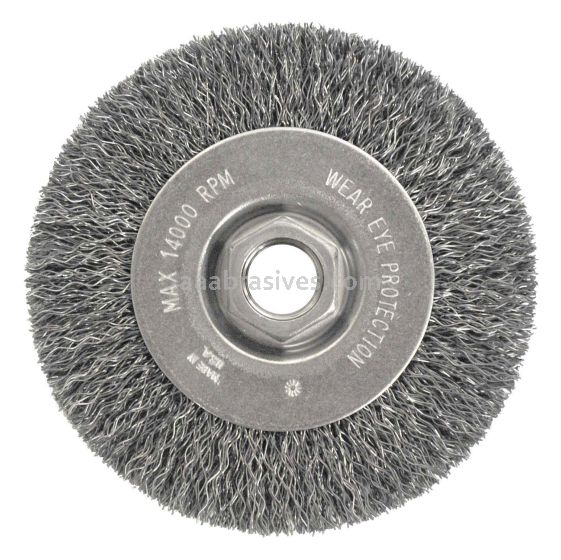 Weiler 36007 - 4" .014, Narrow Face, 5/8"-11 A.H., Retail Pack, Vortec Pro Crimped Wire Wheel, Narrow Face - 012382360078