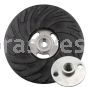 9x5/8-11 Thread, Backing Pad, Plastic Ribbed (Turbo), W/Nut