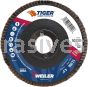 Weiler 50130 - 4-1/2" 40C 7/8" A.H. Saber Tooth High Density Ceramic Abrasive Flap Disc - 012382501303