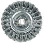 Weiler 13106 Standard Twist Knot Wire Wheel 4" .014" Steel Fill 5/8"-11 UNC Nut