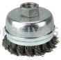 Weiler 13301 2-3/4" Single Row Knot Wire Cup Brush Banded .020" Steel Fill 5/8"-11 UNC Nut