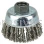 Weiler 36239 Wolverine 3" Knot Wire Cup Brush .020" Stainless Steel Fill 5/8"-11 UNC Nut