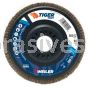 Weiler 50012 5" Tiger Trim Abrasive Flap Disc Conical Type 29 Trimmable Backing 80 Z 7/8" Arbor Hole